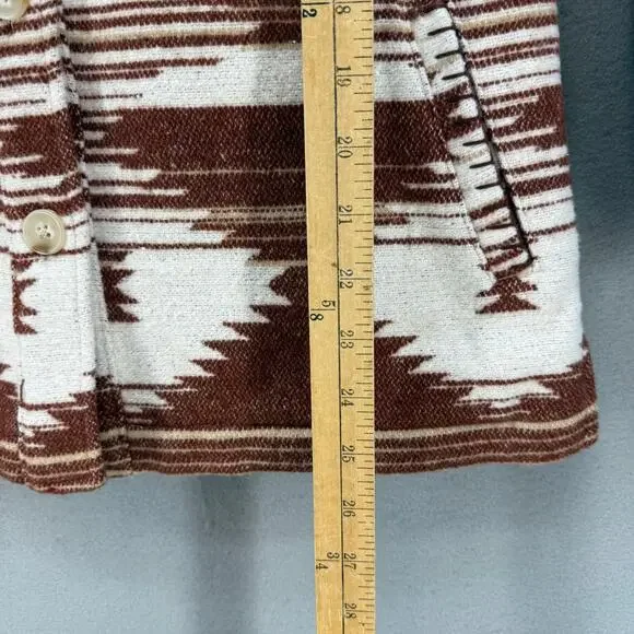 Idyllwind Shacket Women's Xs Brown Cream Southwester Print Western Gear Wool - Picture 9 of 12